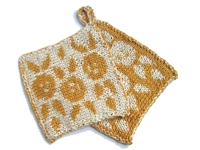 unikatissima Double Knitted Potholders Rosebuds